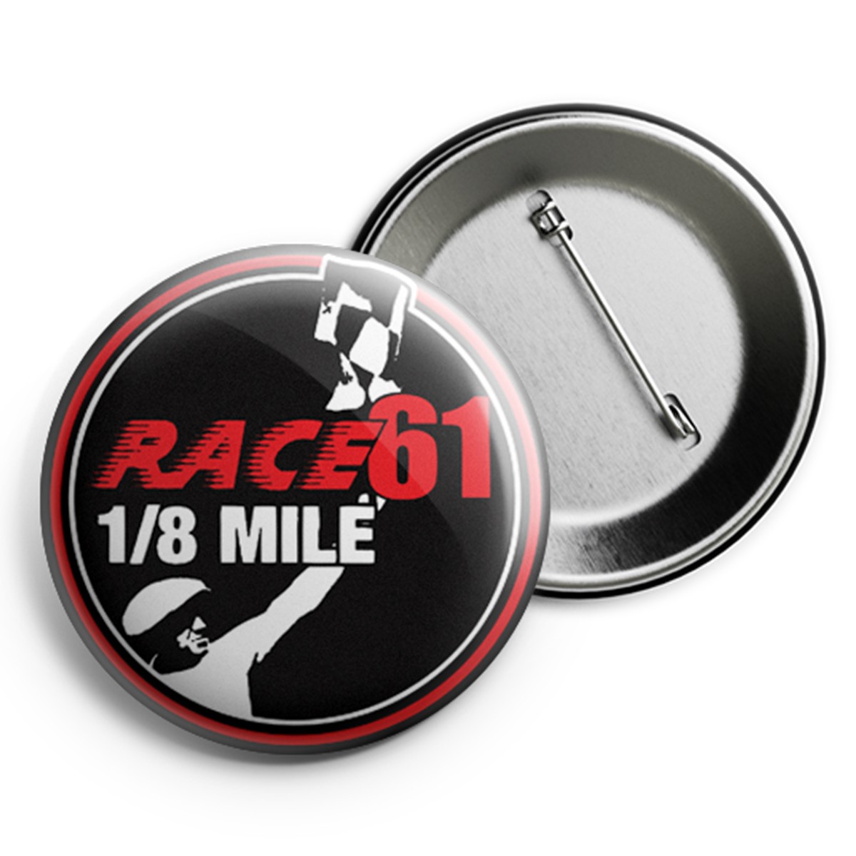 Race 61 Button R61 Logo Rot 2,5cm